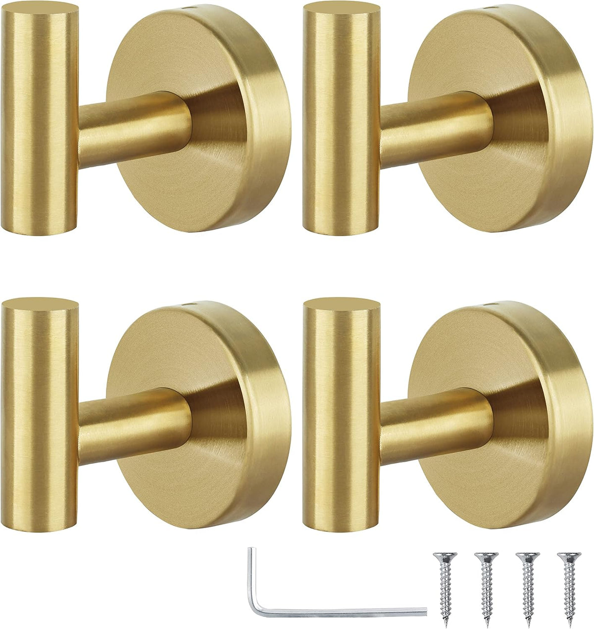 Towel Hooks Bathroom Coat Robe Wall Hook Heavy Duty Door Hanger Towel Robe Clothes Cabinet Closet Sponges Rack for Bathroom Bedroom Kitchen Hotel Pool 4 Packs Black(Drilling Installation)