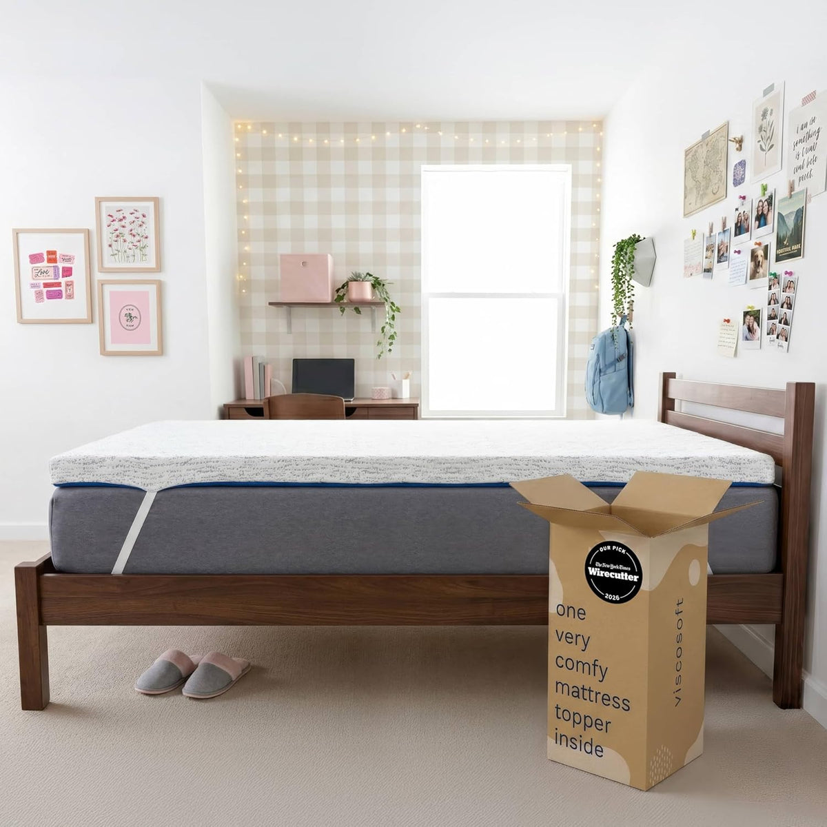 Viscosoft 3 Inch Memory Foam Mattress Topper Twin XL - College Dorm Upgrade