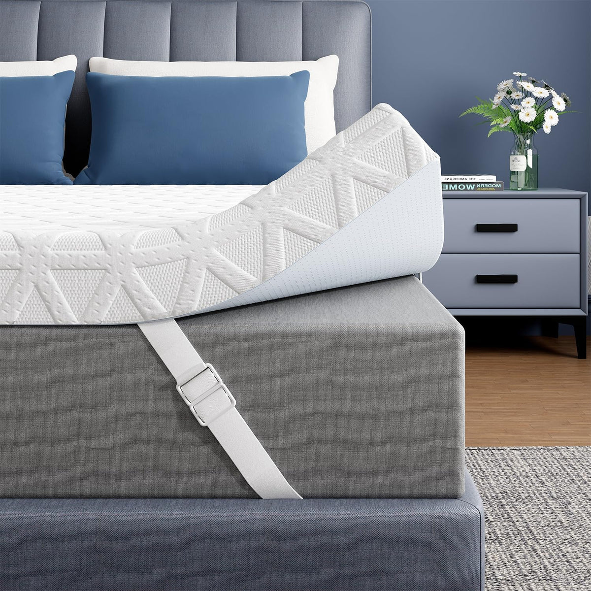 ELEMUSE 3 Inch Twin XL Memory Foam Mattress Topper,Dorm Room Essentials