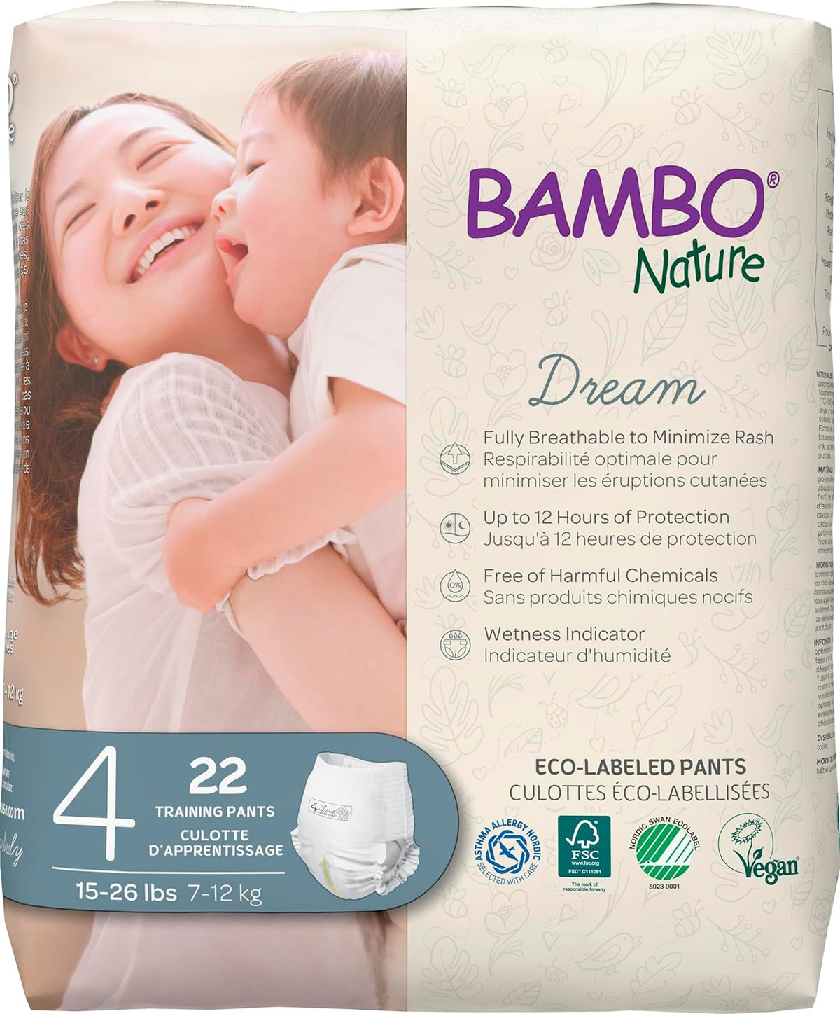 Bambo Nature Hypoallergenic Training Pants, Eco-Labeled Training Pants, Totally Chlorine-Free - Size 6 (19 Count)
