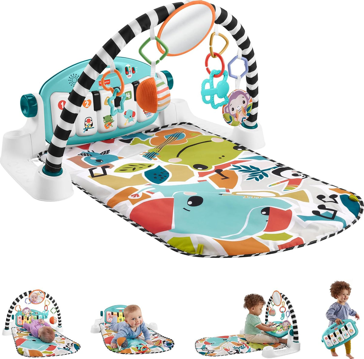 Fisher-Price Kick & Play Piano Gym, Navy Fawn
