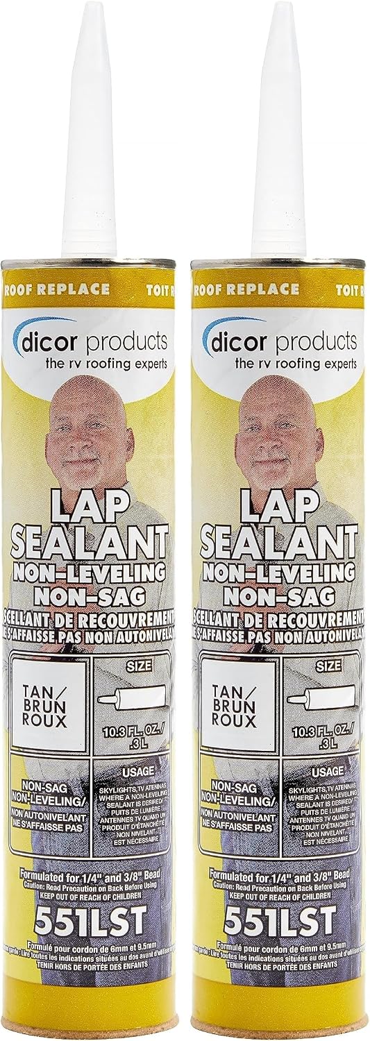 Dicor 501LSW-1 Self-Leveling Lap Sealant, White, 10.3 Oz, RV Roofing