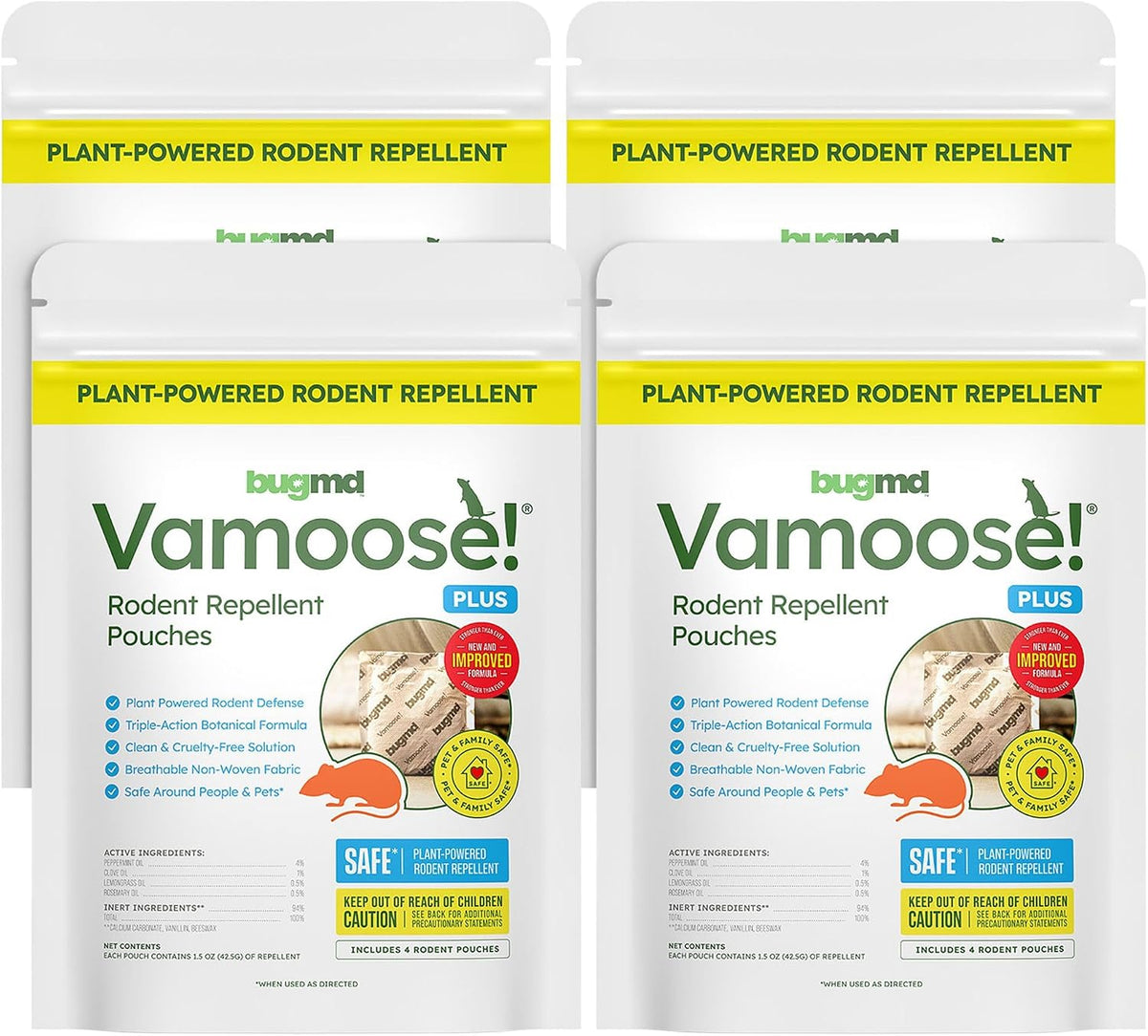 BugMD Vamoose! Plus Peppermint Oil Mouse Repellent (8 Pouches)