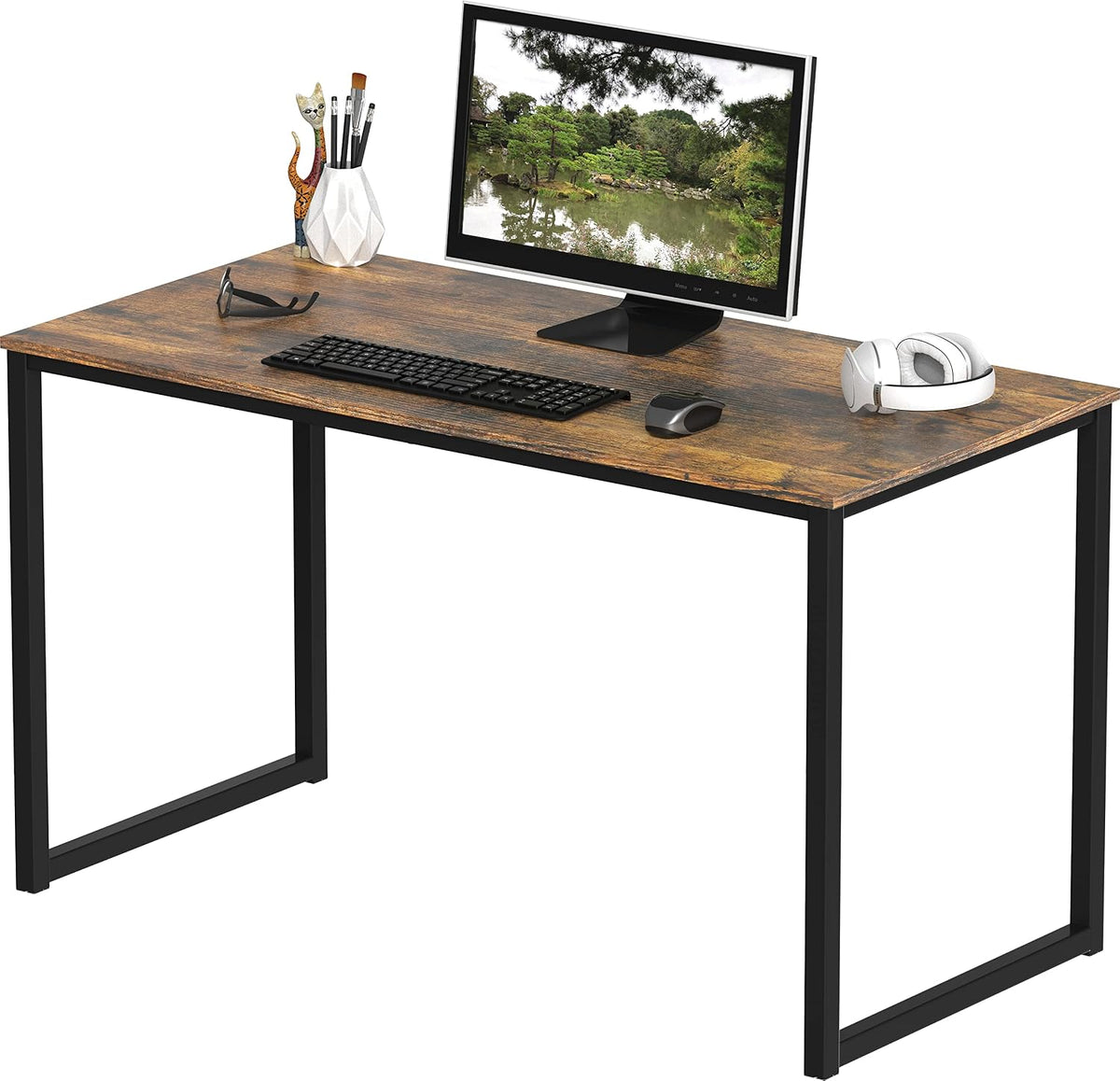 SHW Mission 40-Inch Home Office Computer Desk, Black