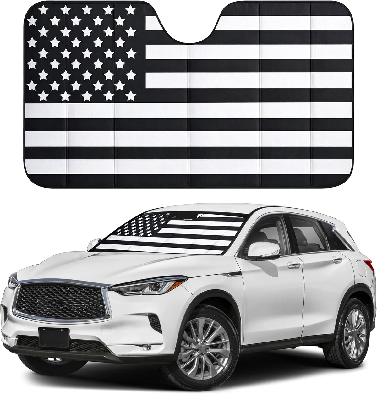 EcoNour Accordion Car Windshield Sun Shade | Car Sun Visor to Protect Harmful UV Rays | Foldable Automotive Windshield Sunshades | Window Sun Blocker to Keep Your Vehicle Cool & Comfort - 58" x 28"