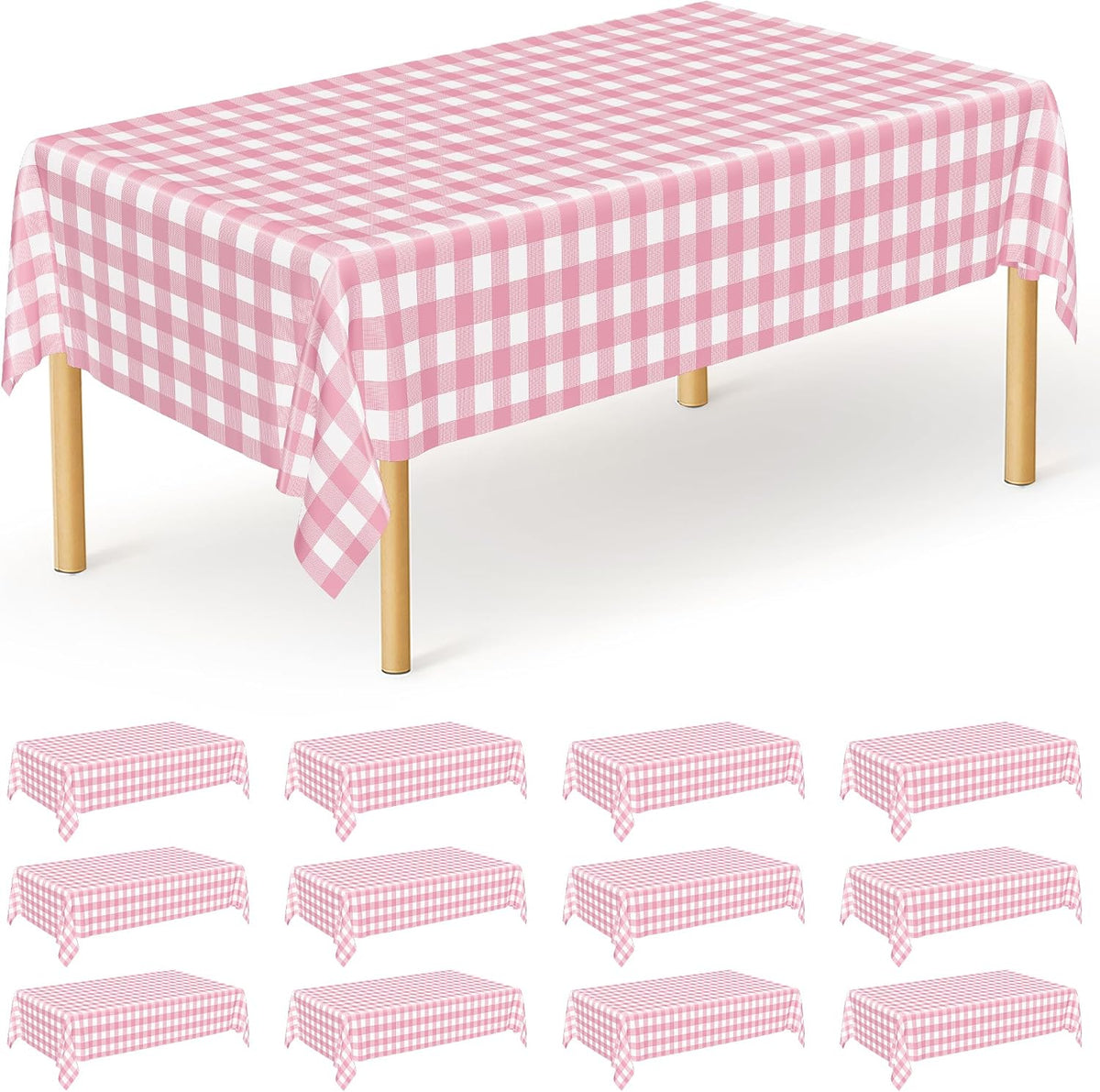 4Pack Black and Gold Tablecloths for Events, 54" x 108" Plastic Table Cloth Disposable for Rectangle Tables, Waterproof Table Cloth Cover for New Years Eve Decorations Holiday Birthday Wedding Dining