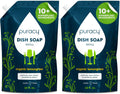 Puracy Natural Dish Soap Refill - Skin-Softening Plant-Based Liquid Dishwashing Detergent Soap, Clean-Rinsing Water-Sheeting Formula (Organic Lemongrass, 48 fl oz)
