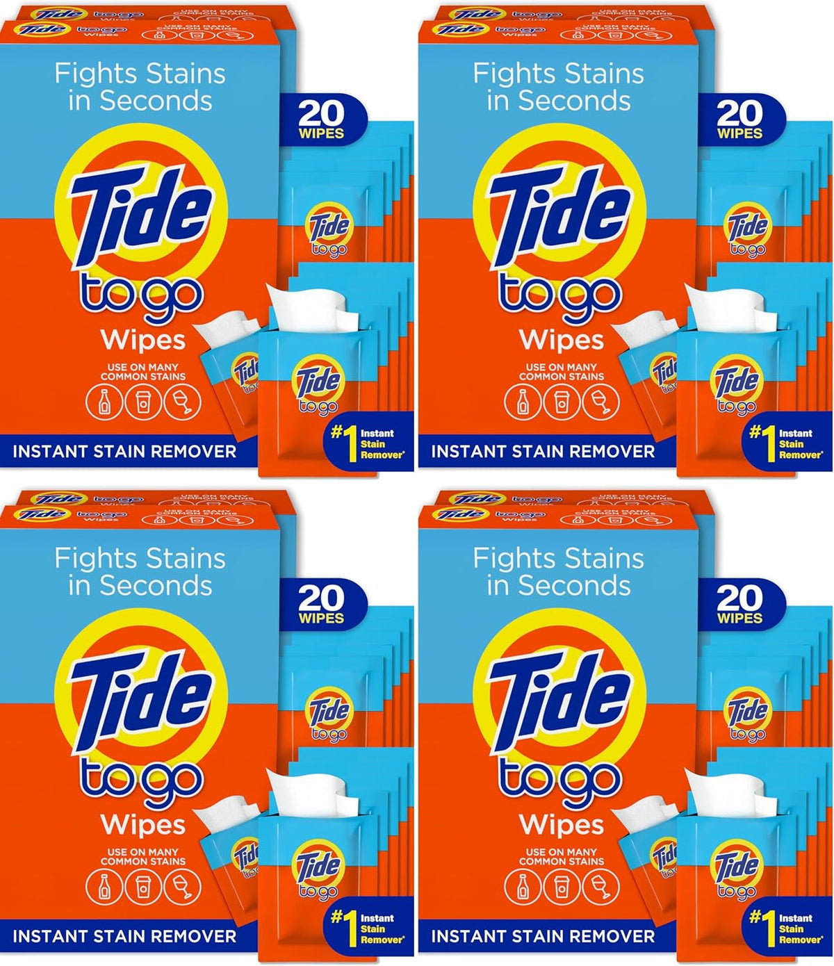 Tide To Go Stain Remover Wipes for Clothes, Instant Laundry Travel Stain & Spot Remover, 3 Pack, (30 Wipes Total)