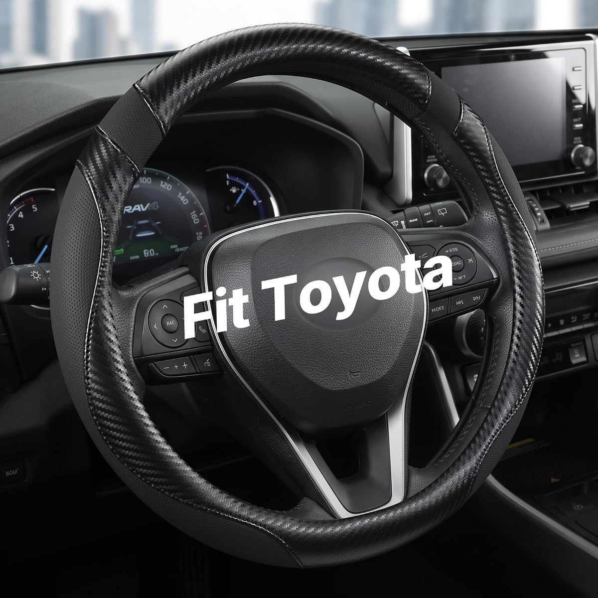 West Llama Customized Auto Car Steering Wheel Cover for Toyota (Black)