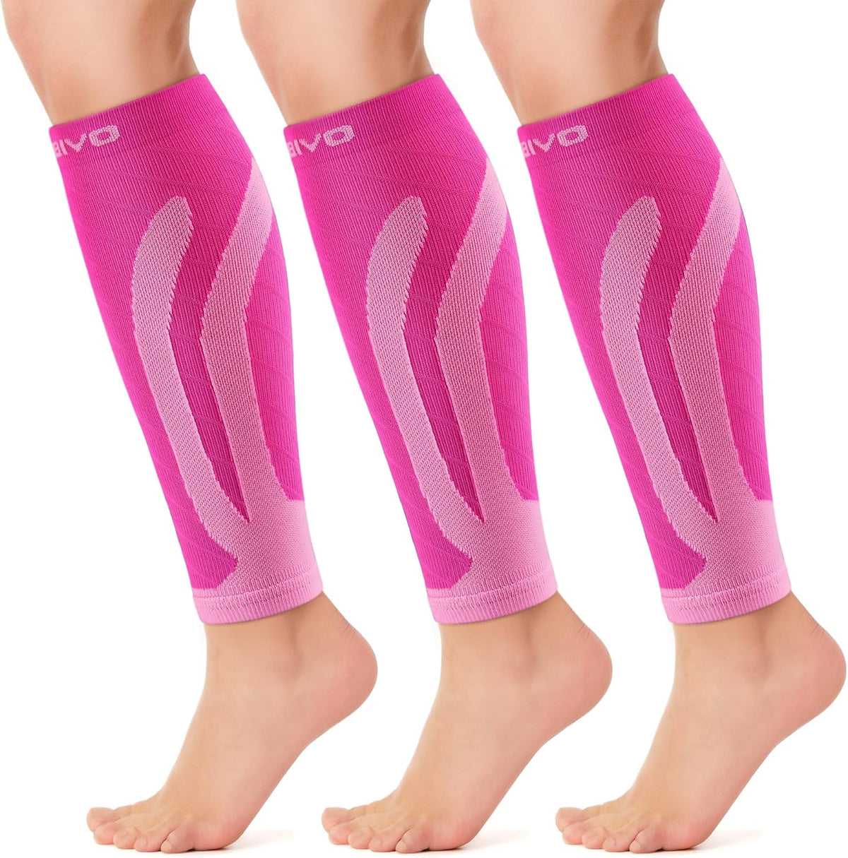CAMBIVO Calf Compression Sleeve 3 Pairs Footless Compression Socks Running