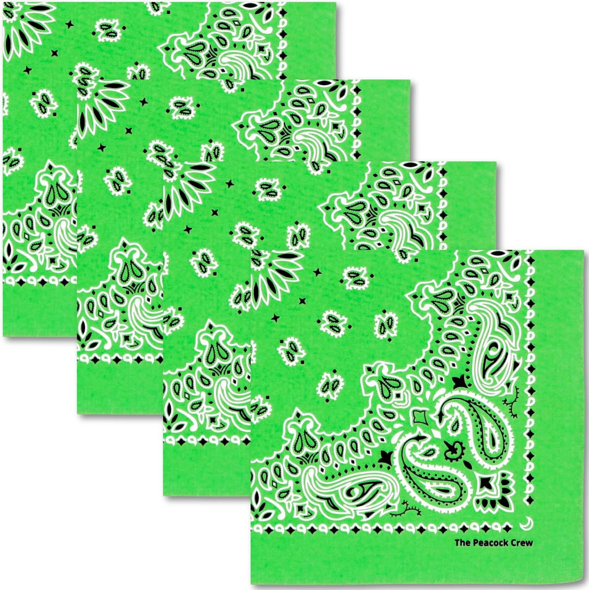 The Peacock Crew Premium Soft Cotton Bandanas Pack for Men and Women Paisley 22 x 22 inches