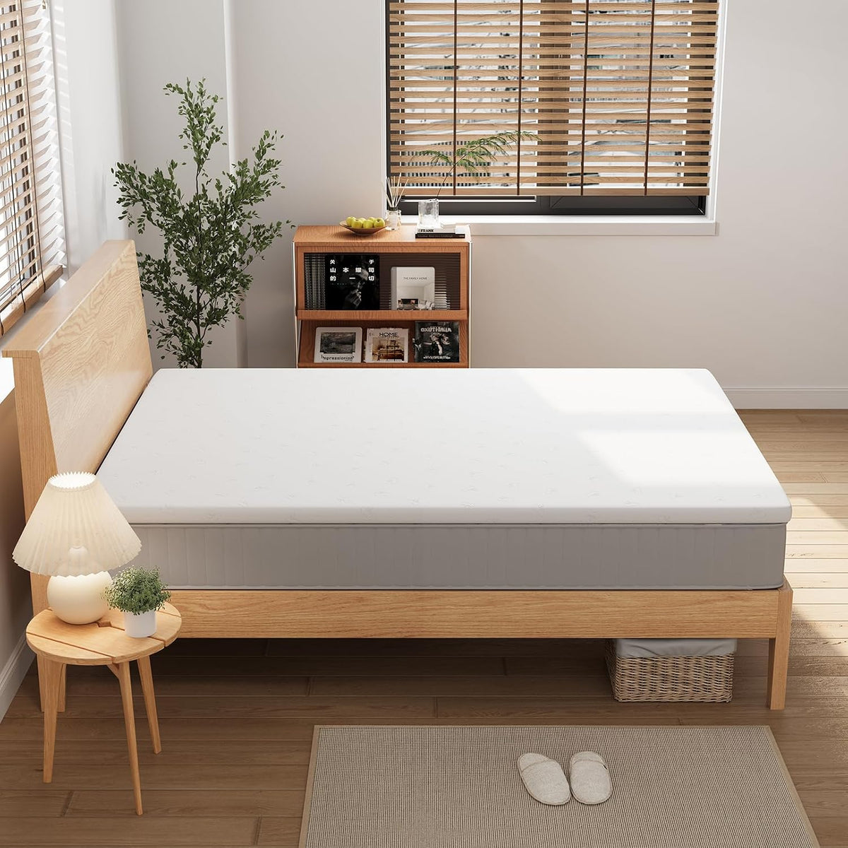 Novilla Twin Memory Foam Mattress Topper 3 Inch, Cooling Gel Infused, Ventilated Pressure Relief Pad, Medium Comfort for Sofa, RV, Camper, Dorm Room