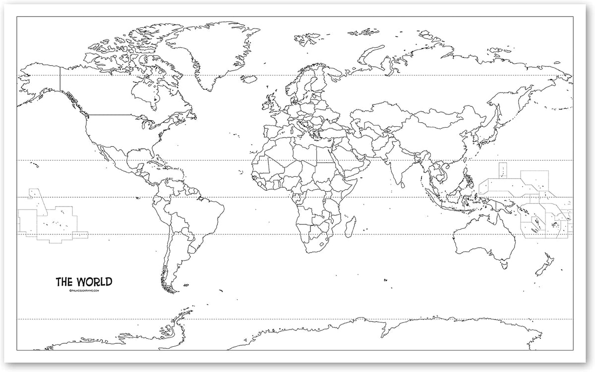 Laminated World Map Poster - Wall Chart Map of Earth - 18" x 29" (Blue)