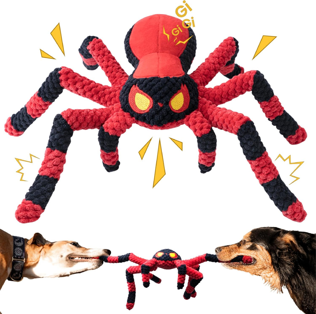 LEGEND SANDY Tough Dog Toys, Stuffed Chew Large Dog Toys to Keep Them Busy, Interactive Squeaky Tug of War Doggie Toy, Crinkle Blue Octopus | Interactive Tug of War Puppy Toys, Crinkle Stuffed Octopus for Small Medium and Large Breeds, Birthday Gift for P