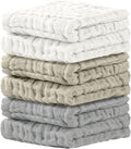 Cuddle Campus 6 Pack Muslin Baby Washcloths, Burp & Wash Cloths for Babies