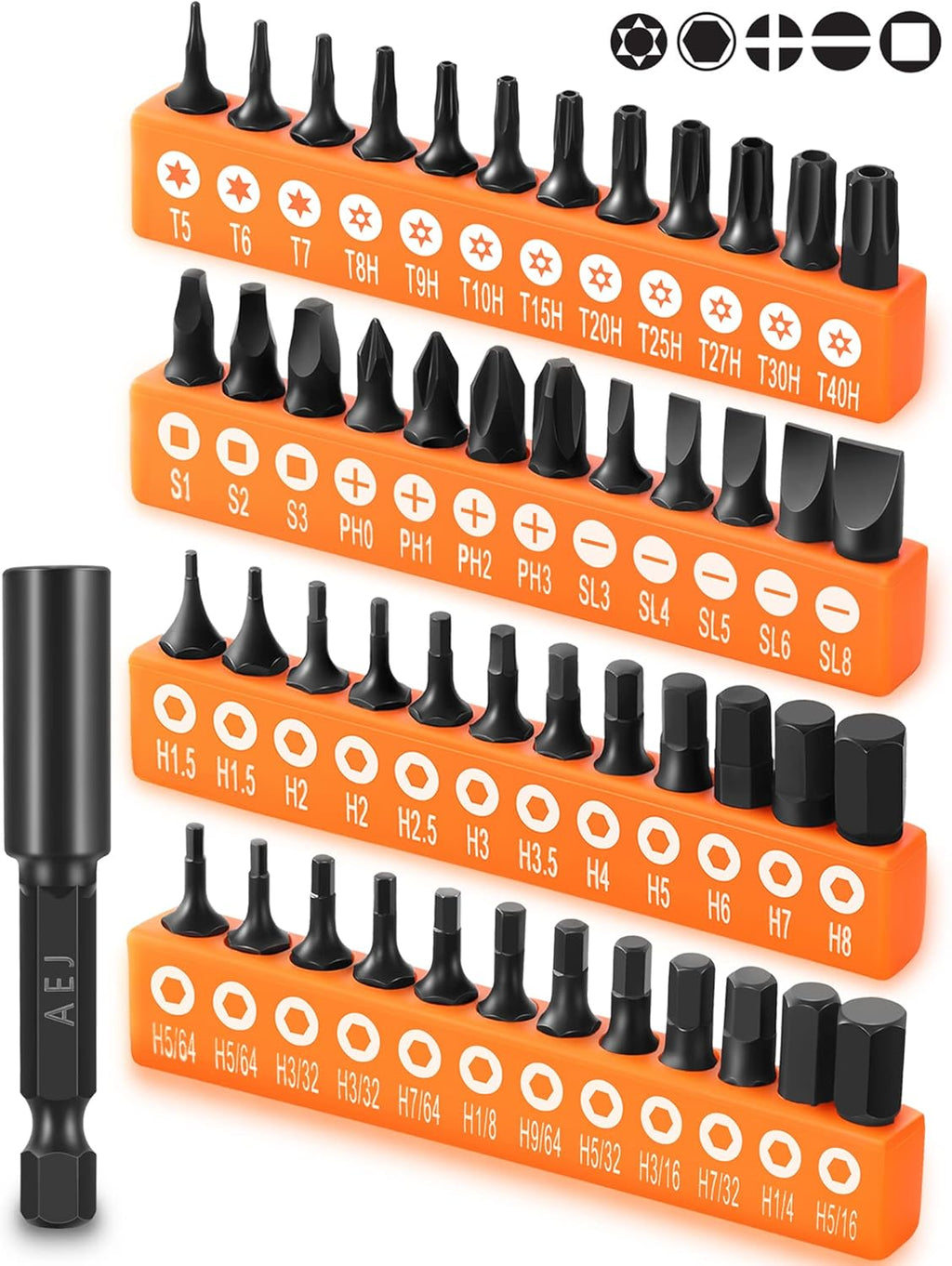 49-Pack Screwdriver Bit Set, Hex Bit Set, Hex Head Drill Bits Set