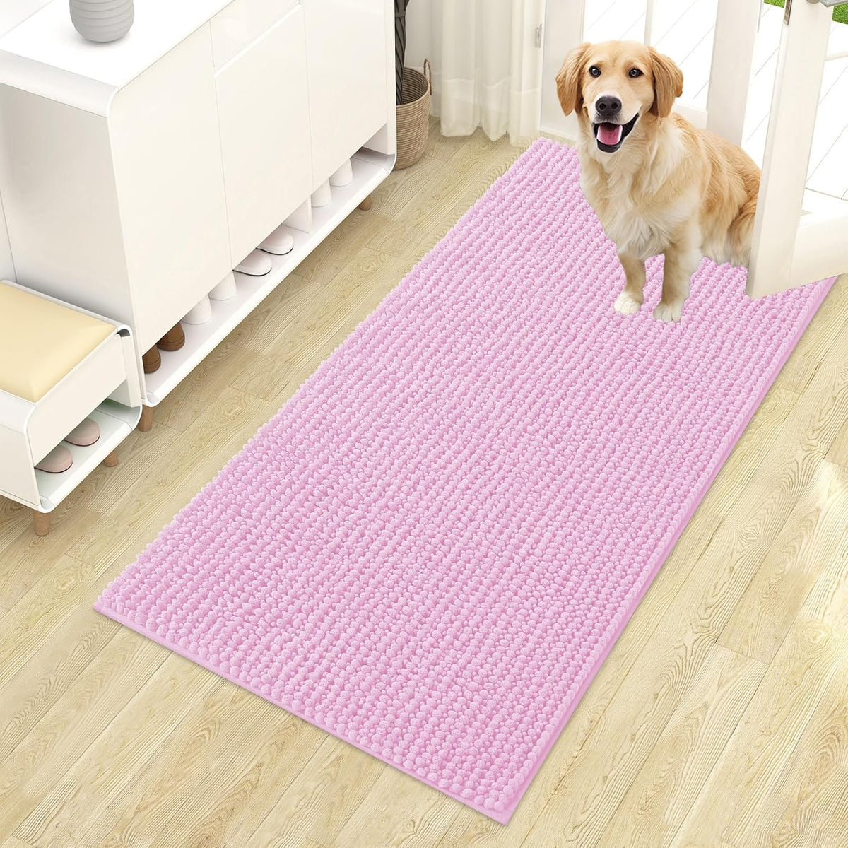 OLANLY Dog Door Mat for Muddy Paws 30x20, Extra Absorbent Chenille Mud Mat