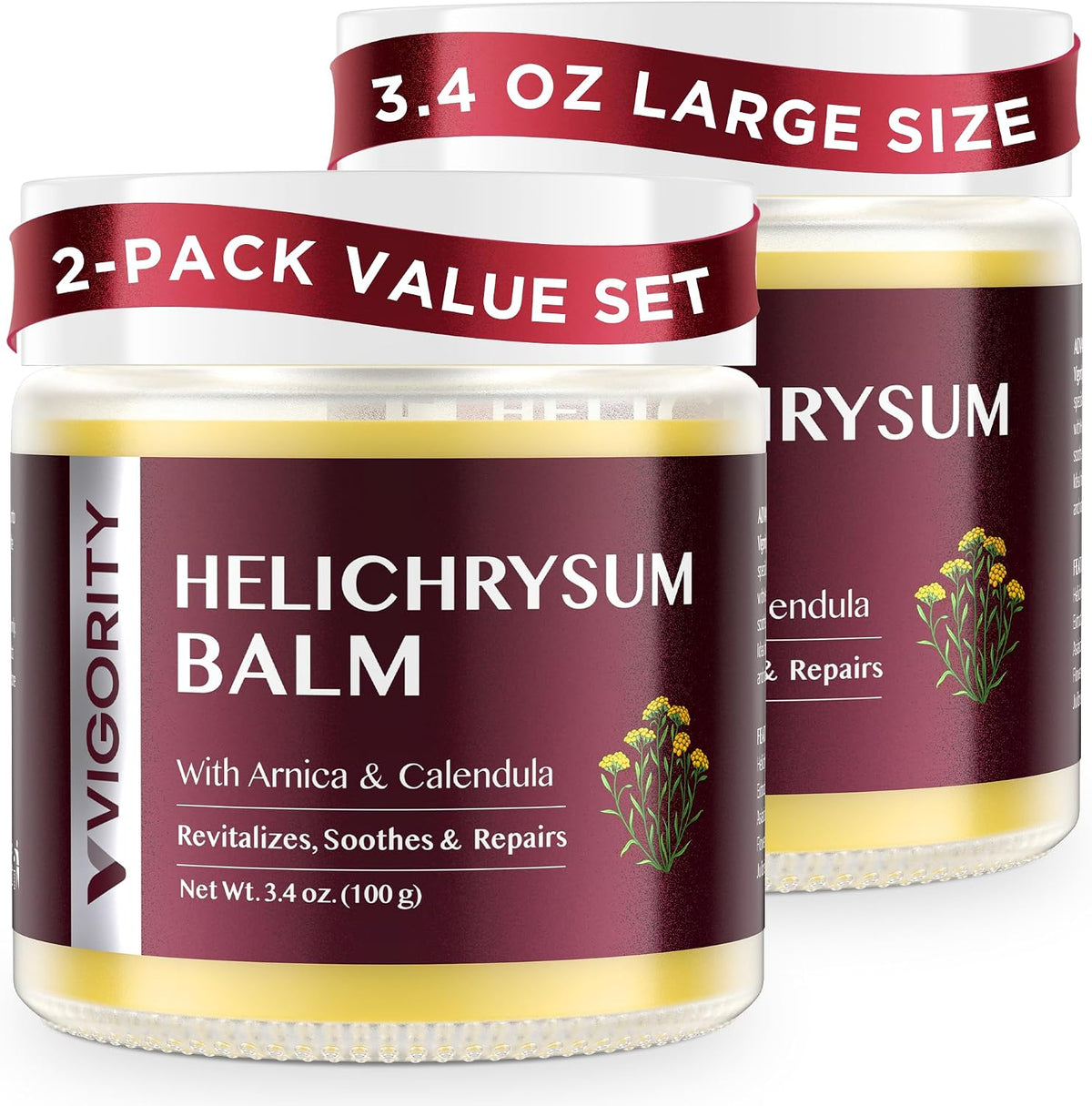 Vigority Helichrysum Balm Soothes & Repairs: Restorative Arnica Cream with Calendula for Fragile, Thin Skin & Bruise-Prone – Moisturizes, Revitalizes & Strengthens Skin Barrier for Adult Seniors 3.4oz