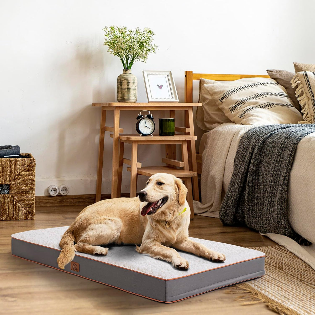 Sunheir Washable Orthopedic Large Dog Bed with Removable Cover, Pet Bed Mat