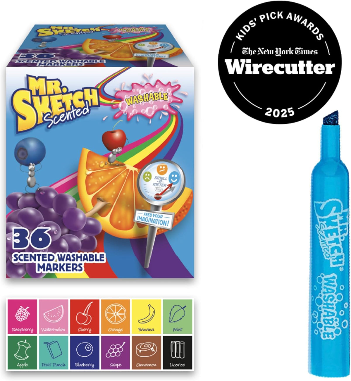 Mr. Sketch Scented Washable Markers, Chisel Tip Marker, Assorted Colors, 36 Count - Fun for Kids, Coloring, Spark Creativity, Arts & Crafts