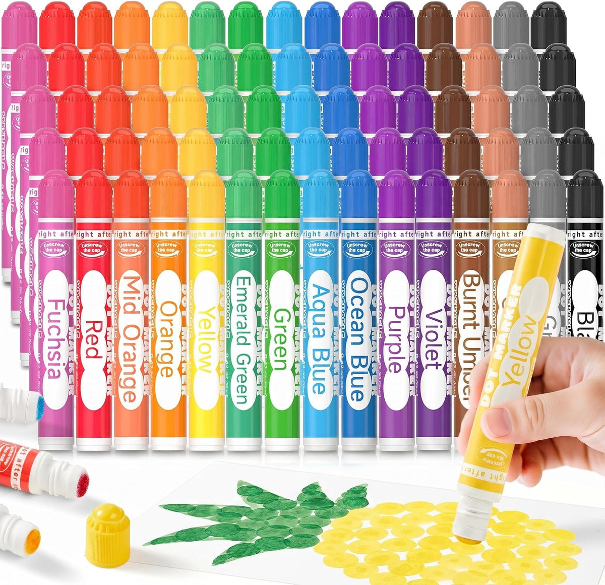 Shuttle Art Dot Markers, 15 Colors Washable Markers for Toddlers,Bingo Daubers Supplies Kids Preschool Children, Non Toxic Water-Based