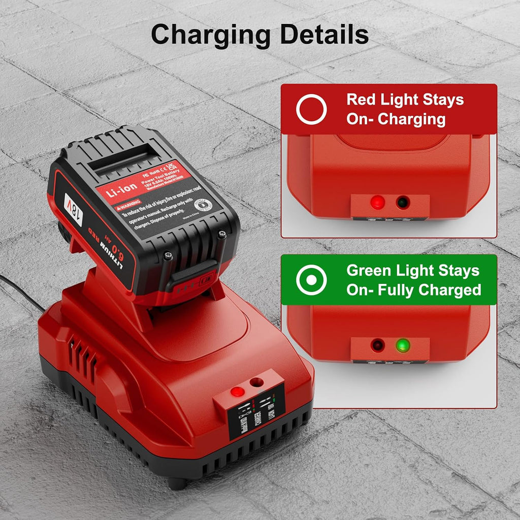 3.0Ah 18V 2/pk Replacement for Milwaukee M-18 Battery with Charger