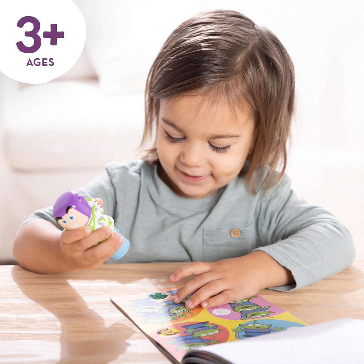 Melissa & Doug Sticker Wow!™ 24-Page Activity Pad and Sticker Stamper, 300 Stickers, Arts and Crafts Fidget Toy Collectible Character – Disney Buzz Lightyear - for Kids Ages 3+ - FSC Certified