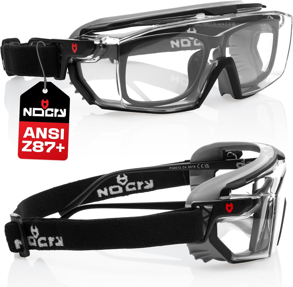 NoCry Anti Fog Safety Goggles Over Glasses For Men And Women — ANSI Z87.1 Premium Anti Scratch & UV380 — Eye Protection with Panoramic Lens & Adjustable Strap — Perfect Dust Goggles for Chemistry Lab