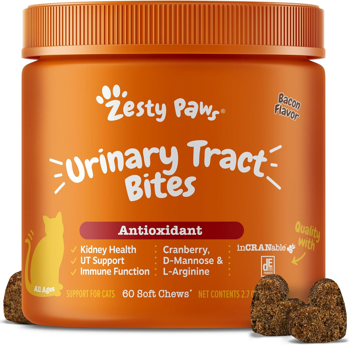 Zesty Paws Cranberry Supplement for Dogs - Bacon, 90 Ct