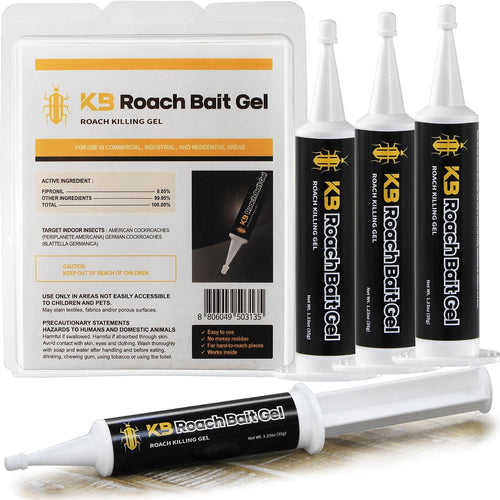 German Roach Killer Indoor Infestation for Home | 97~99% Lab-Tested Mortality in 14 Days - 0.05% Fipronil | 90-Day Whole-Home Protocol, 4 Syringes