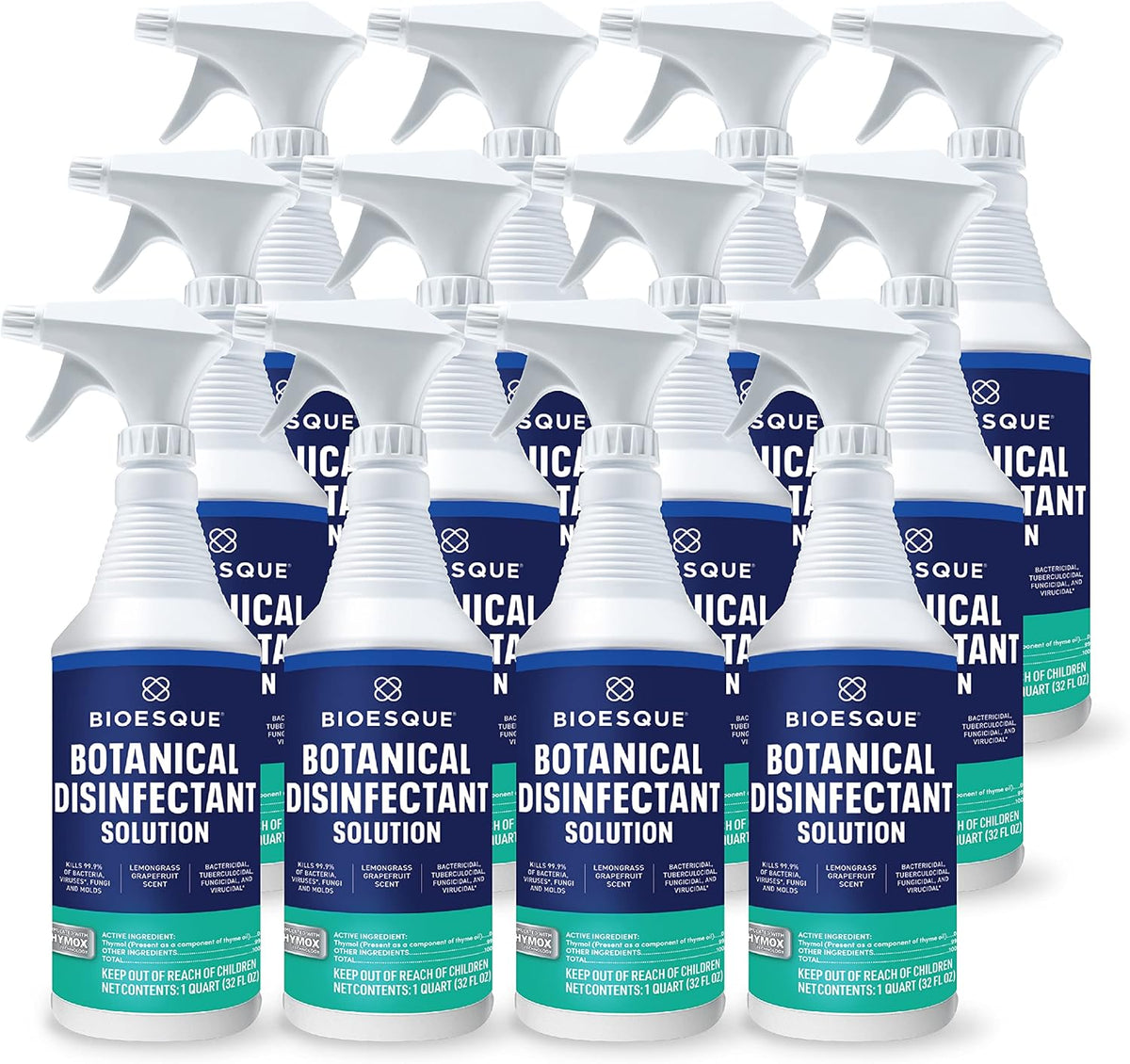 Bioesque Botanical Disinfectant Solution, Heavy Duty Broad-Spectrum Disinfectant, Kills 99.9% of Bacteria, Viruses*, Fungi, & Molds, 32 Fluid Ounce (Pack of 1)