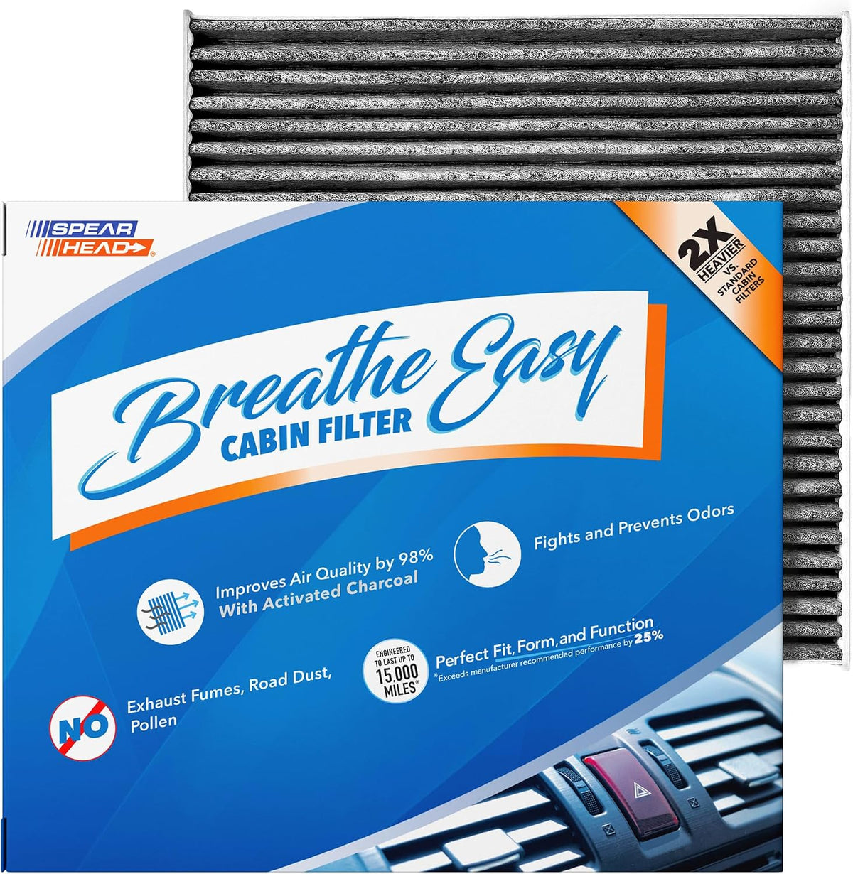 Spearhead Odor Defense Breathe Easy AC & Heater Cabin Air Filter (BE-157)
