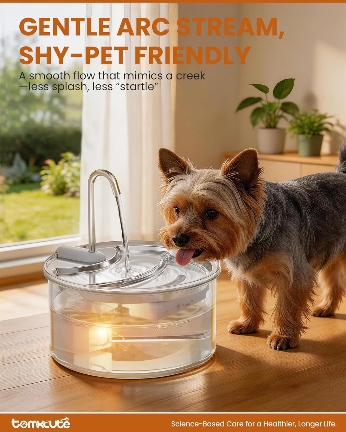 Tomxcute Glass Cat Water Fountain-84oz Dishwasher Safe Cat & Dog Fountain