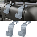 SINGARO Universal 4 Pack Car Seat Headrest Purse Hook, Carbon Fiber Back Seat Hook Storage Organizer Hanger for Purse Handbag Coat, Car Interior Accessories(Black)