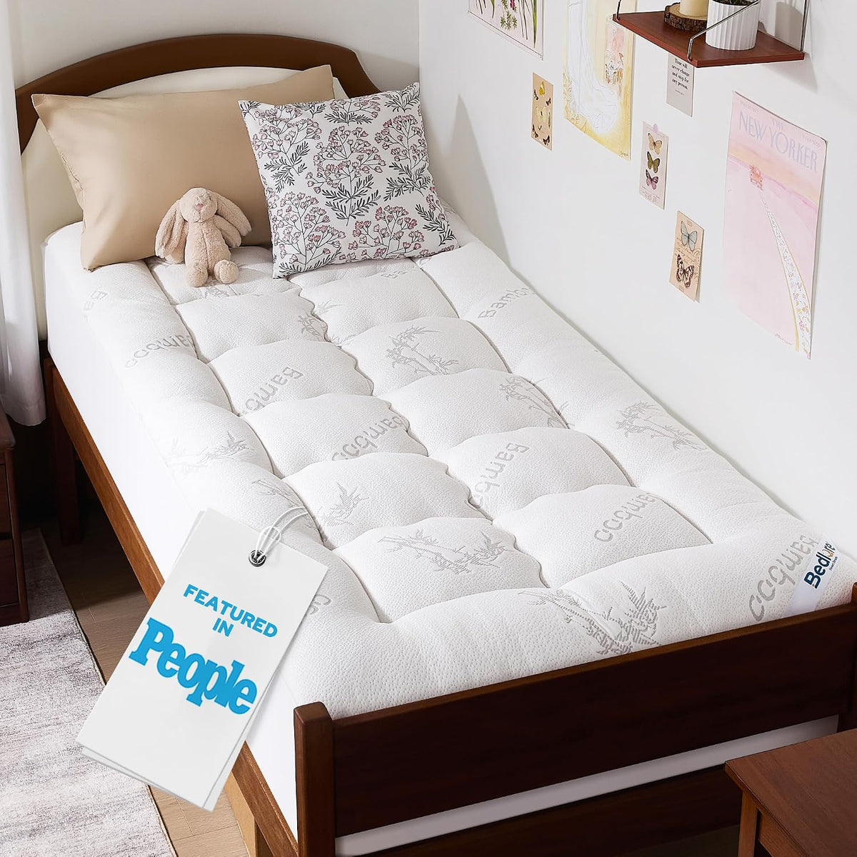 BEDLORE Queen Mattress Topper , Thick Pillow Top Mattress Pad