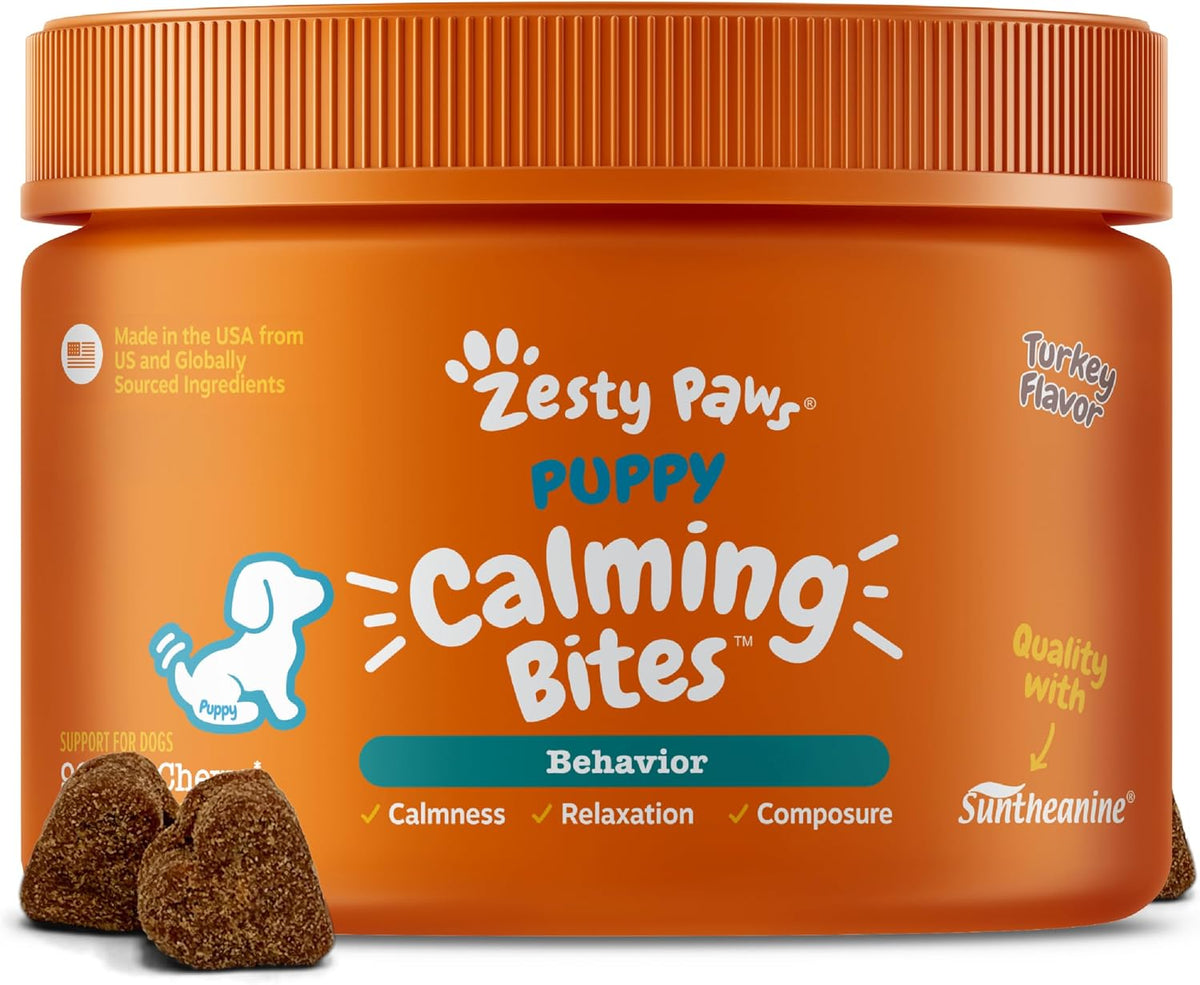 Zesty Paws Calming Chews for Dogs - Dog Calming Supplement, PB, 90 Ct
