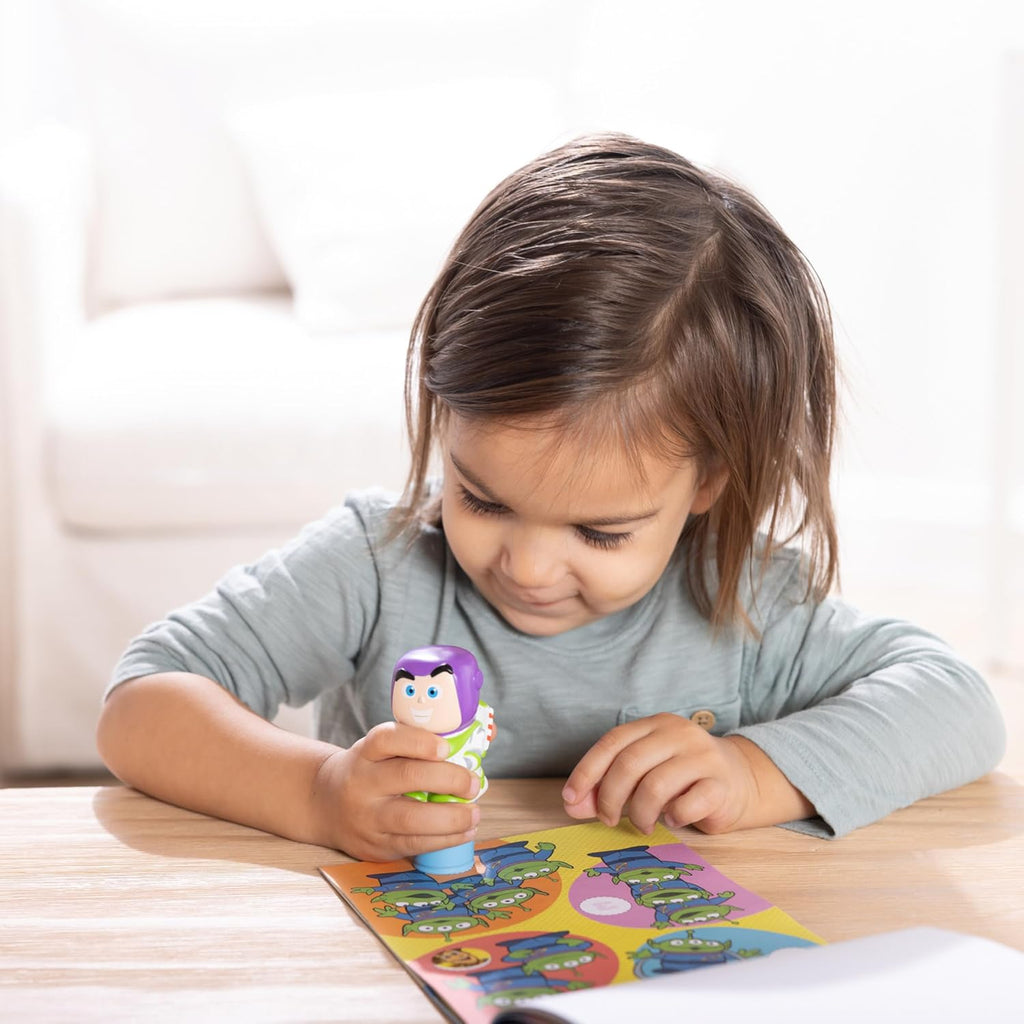 Melissa & Doug Sticker Wow!™ 24-Page Activity Pad and Sticker Stamper, 300 Stickers, Arts and Crafts Fidget Toy Collectible Character – Disney Buzz Lightyear - for Kids Ages 3+ - FSC Certified