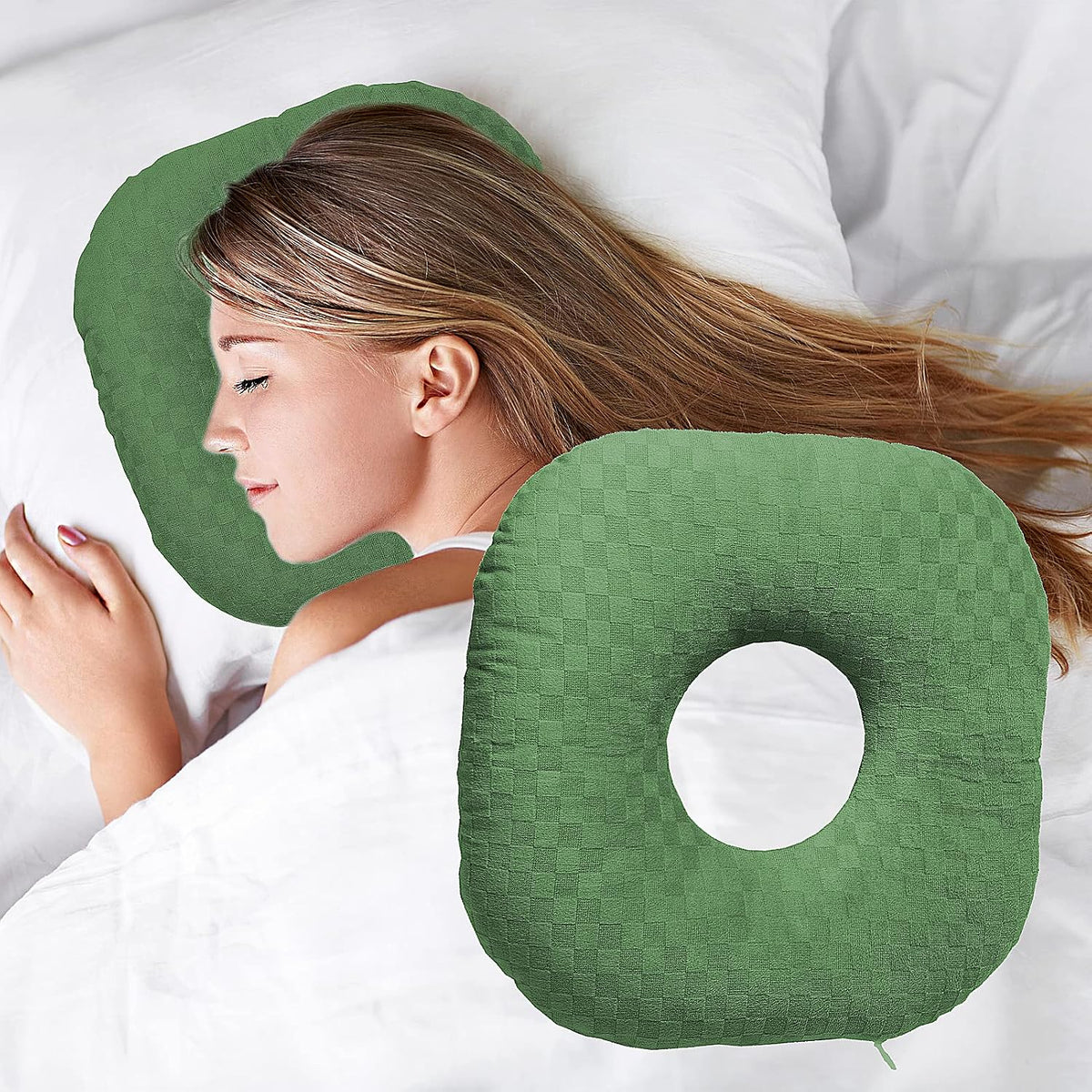 Ear Piercing Pillow with Hole for Cartilage Piercings, CNH Support