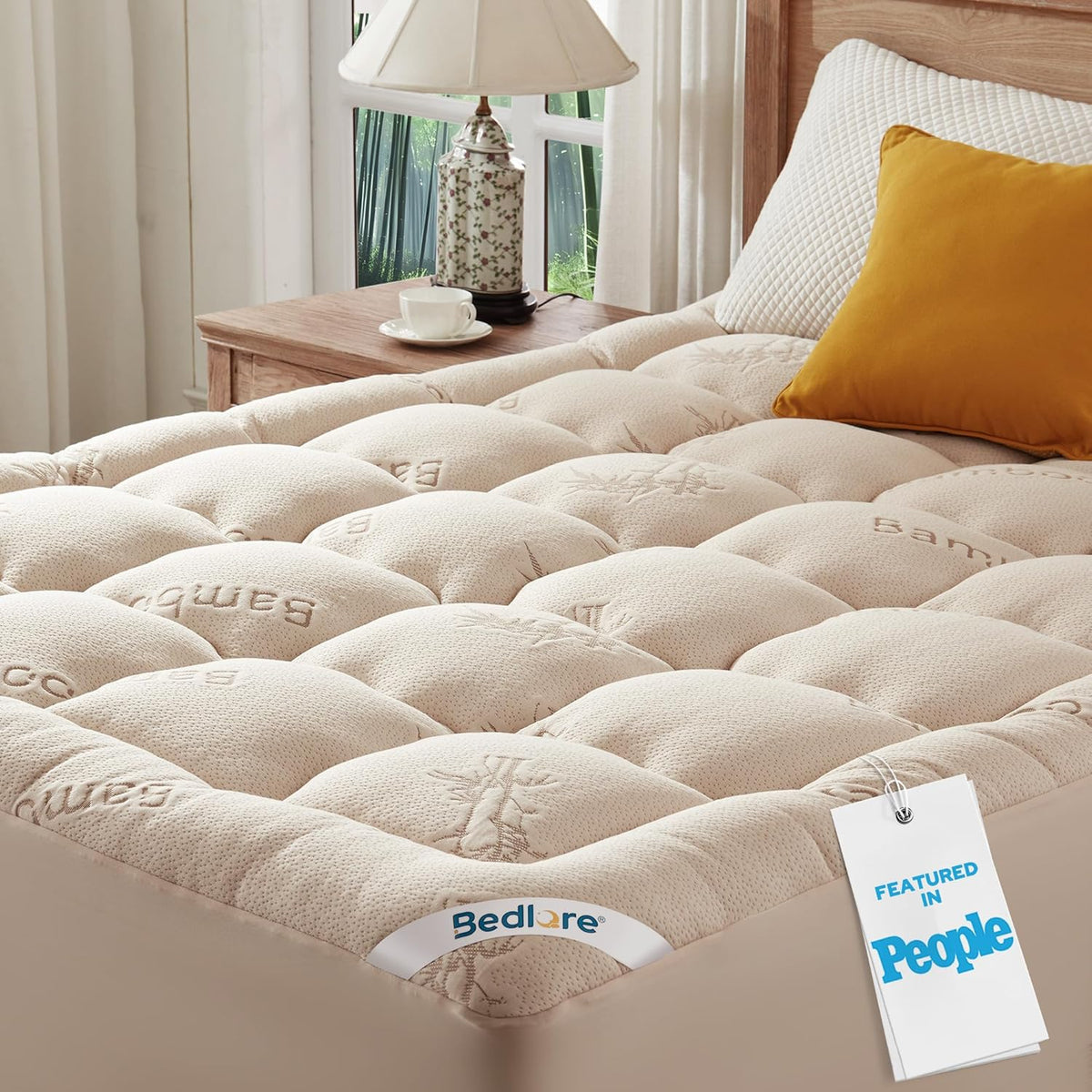 BEDLORE Queen Mattress Topper , Thick Pillow Top Mattress Pad