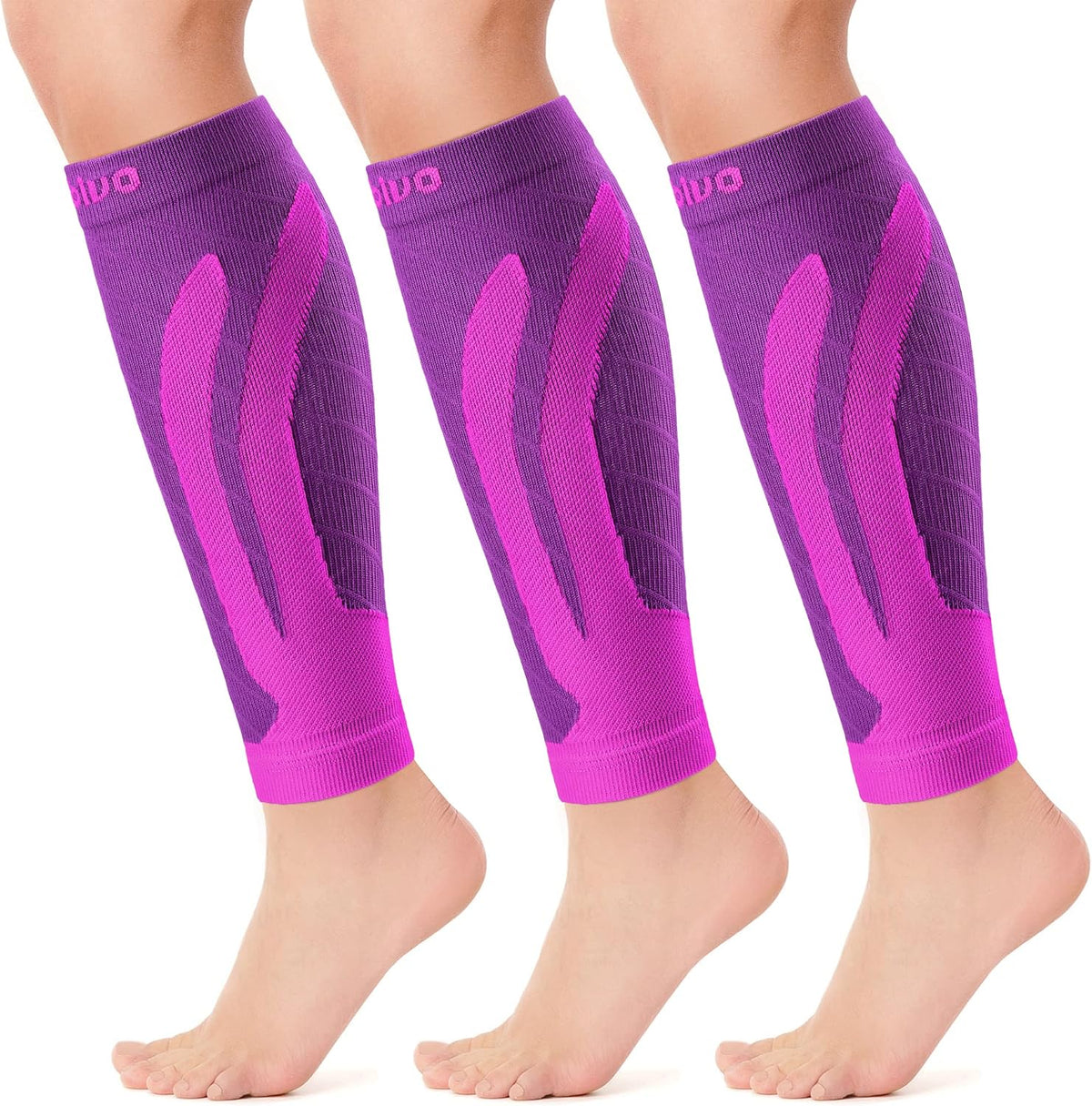 CAMBIVO Calf Compression Sleeve 3 Pairs Footless Compression Socks Running