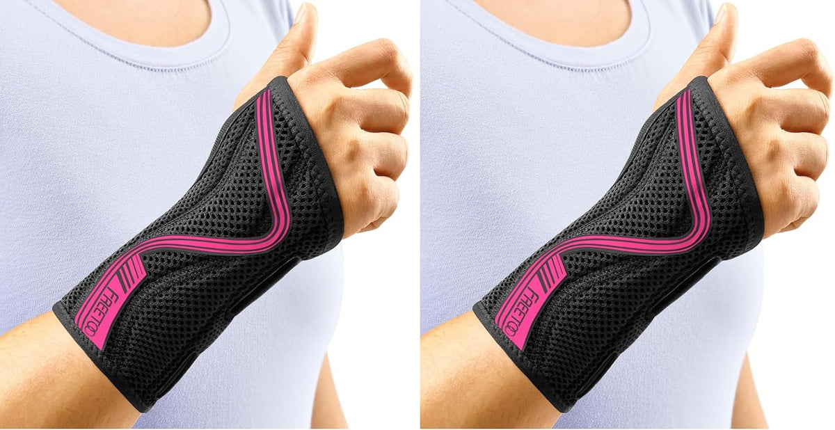 FREETOO Carpal Tunnel Wrist Brace Night Support, Right Hand, Medium