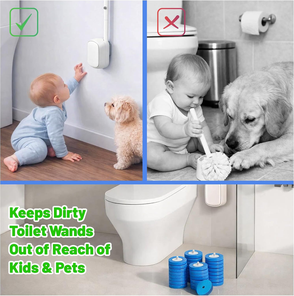 CiLoN Disposable Toilet Brush, Toilet Wand Cleaning System, Bowl Scrubber