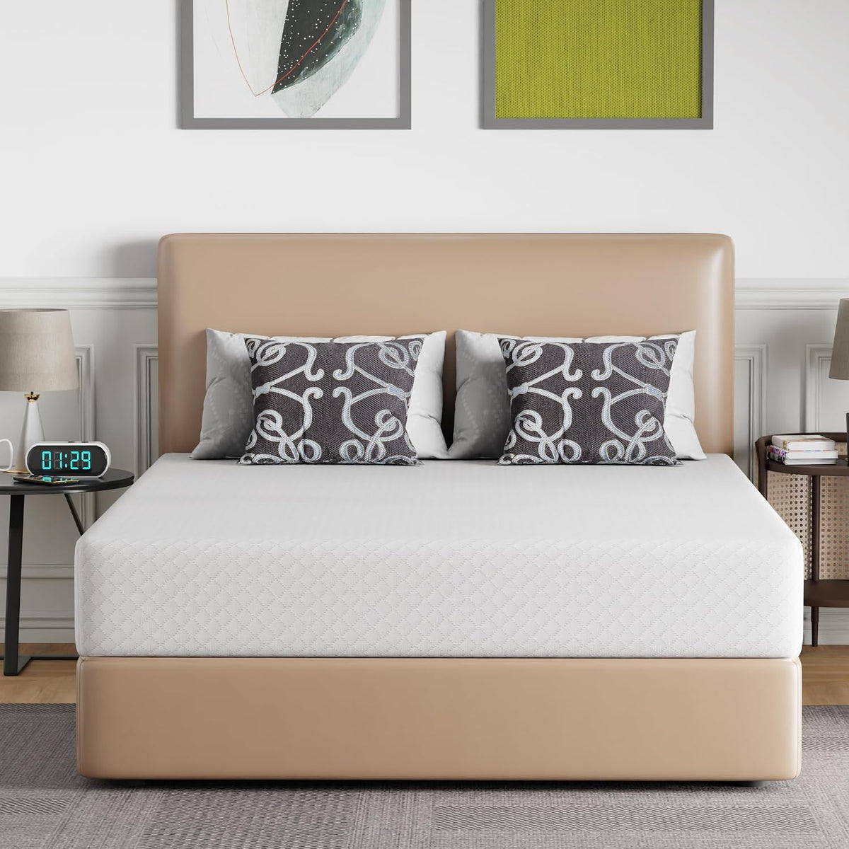 FDW | 8 Inch Twin Mattress | Medium Firm | Gel Memory Foam | White