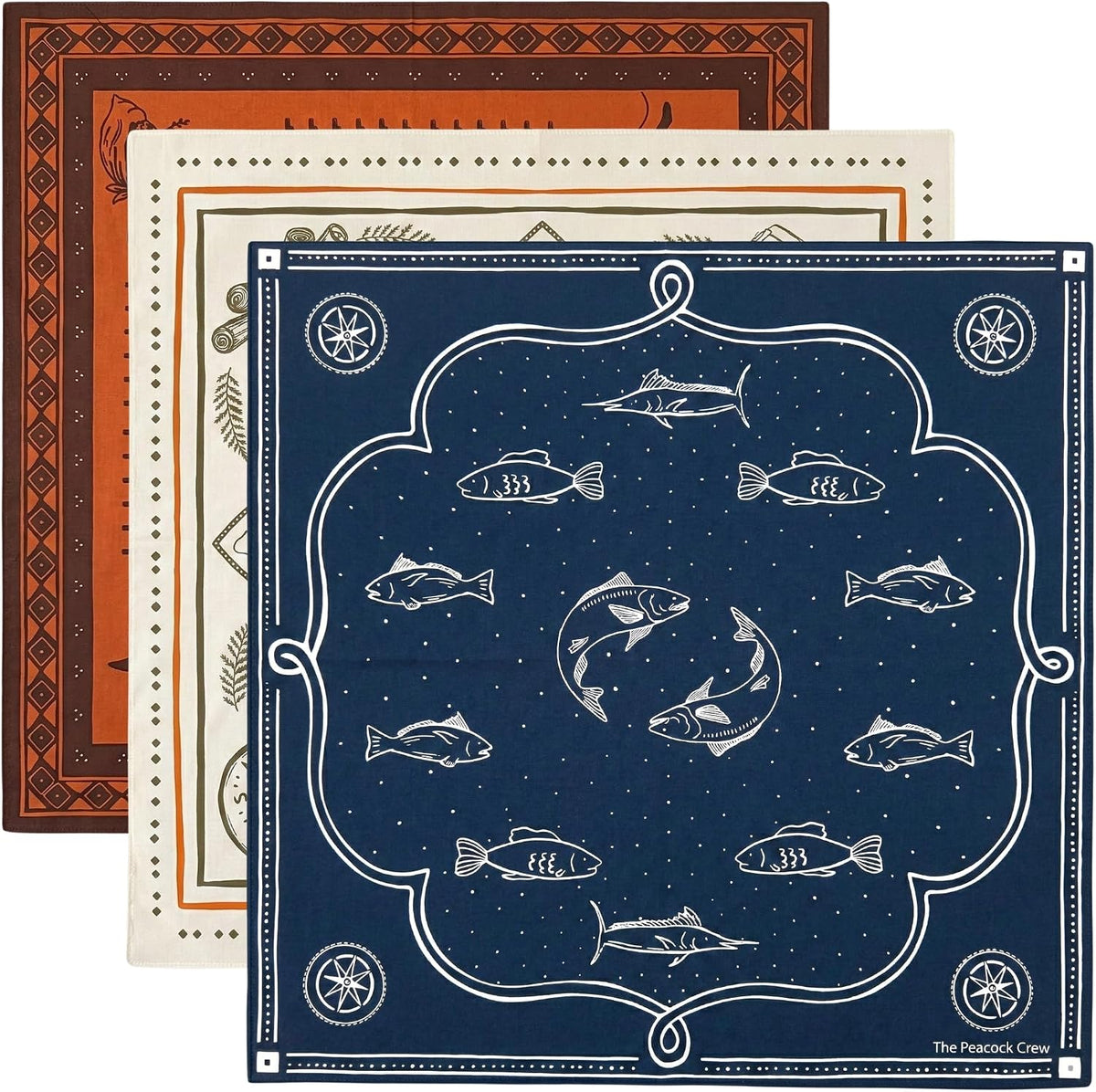 The Peacock Crew Premium Soft Cotton Bandanas Pack for Men and Women Paisley 22 x 22 inches