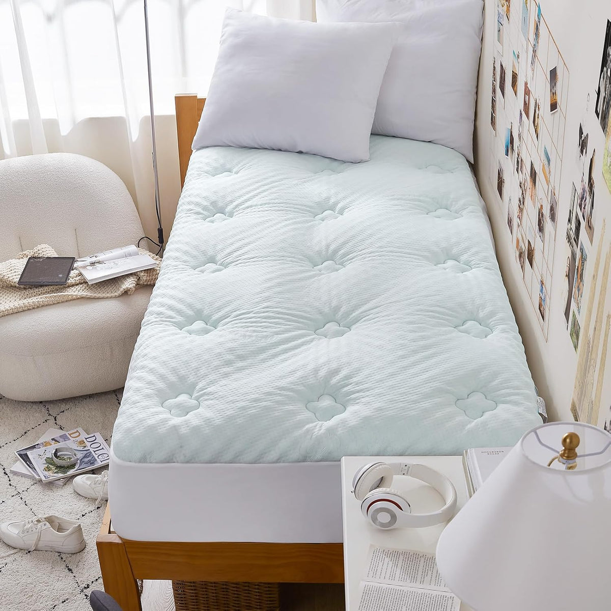 Hansleep Twin XL Mattress Topper College Dorm Memory Foam Soft Mattress Pad