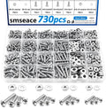 smseace 516Pcs Nuts and Bolts Assortment Kit 21-Sizes M3/M4/M5/M6 Nut Bolt Washer Assortment Kit for Machinery, Furniture, Automotive, Motorcycle Repairs