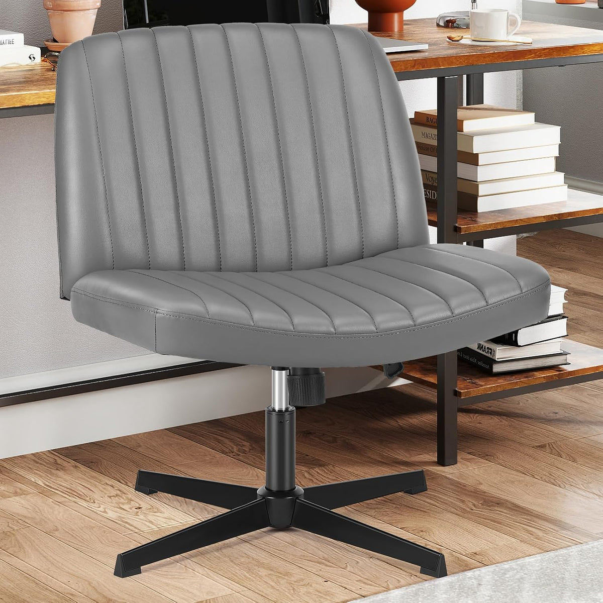 Sweetcrispy Criss Cross Chair, Armless Office Desk Chair