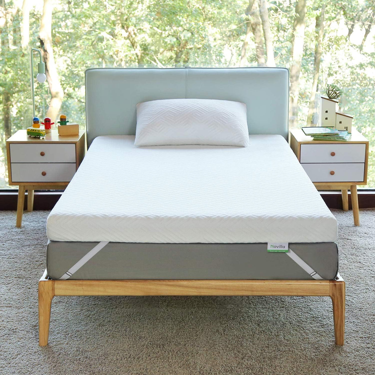 Novilla Memory Foam Mattress Topper Full - 2 Inch Cooling Gel Infused Memory Foam | Slow-Rebound Pressure Relief | CertiPUR Certified | Comfort for Sleeper Sofa, RV, Camper, Dorm Room
