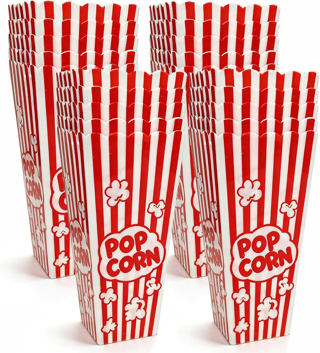 Homrelaxy 5 Pack Plastic Popcorn Containers, Reusable Popcorn Boxes