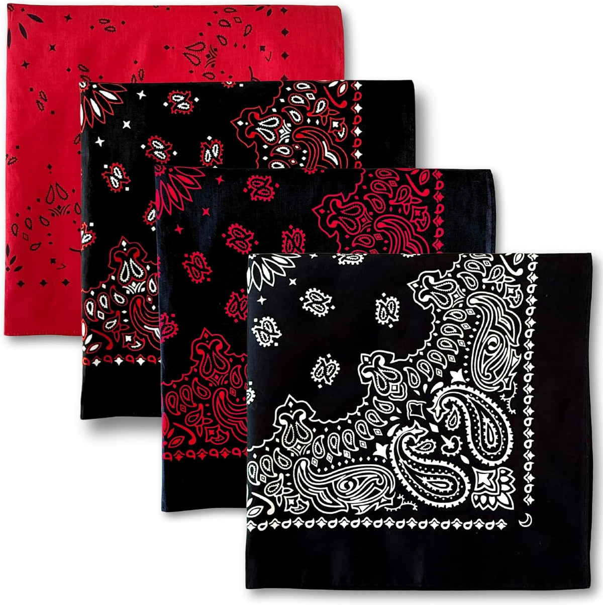 The Peacock Crew Premium Soft Cotton Bandanas Pack for Men and Women Paisley 22 x 22 inches